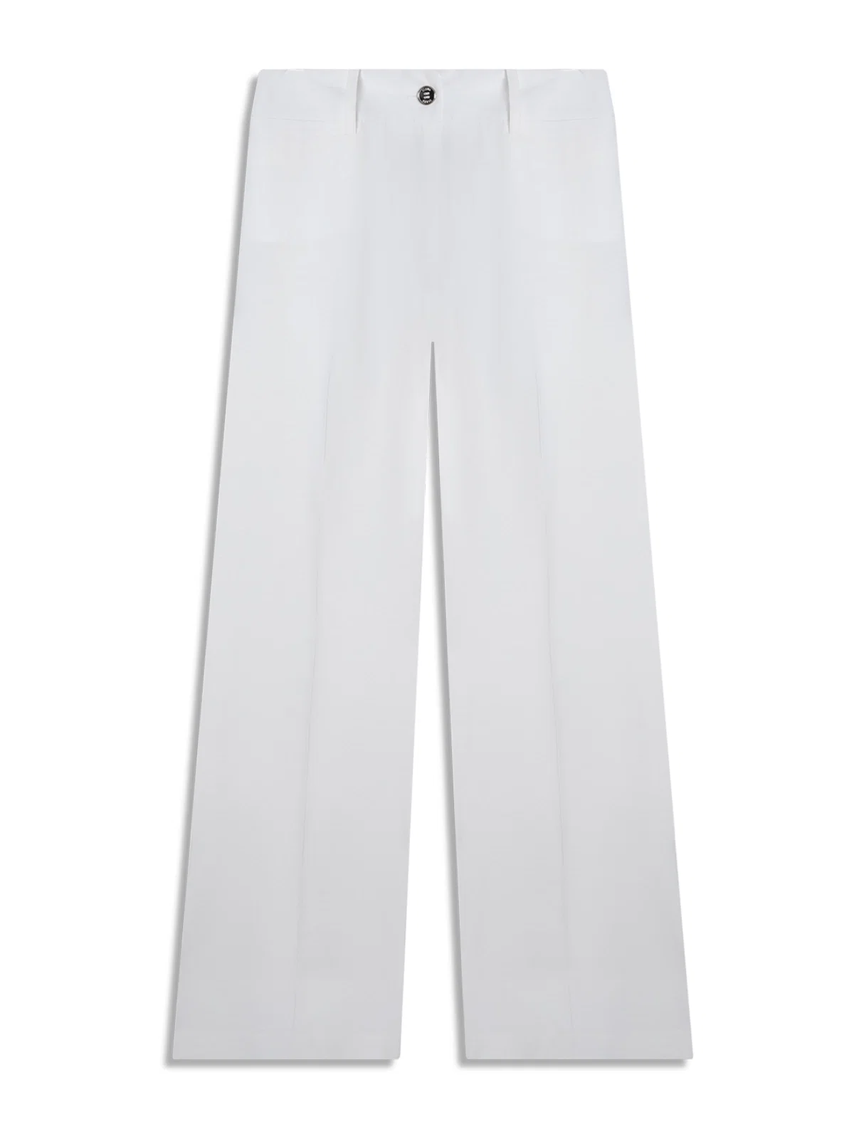 Calça Dominique Long Flare Bolso Com Vivo Off White — imagem 1