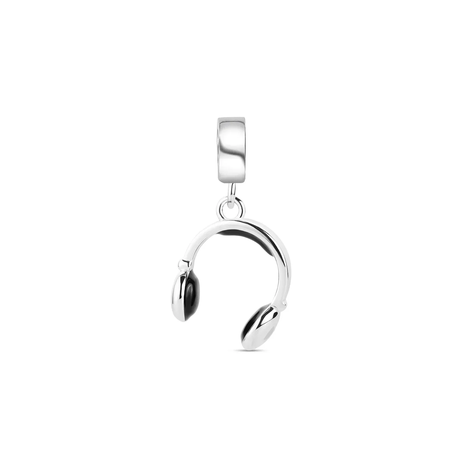 Pingente Life Música Fone em Prata 925 com Esmalte e Pedras Incolores — imagem 1