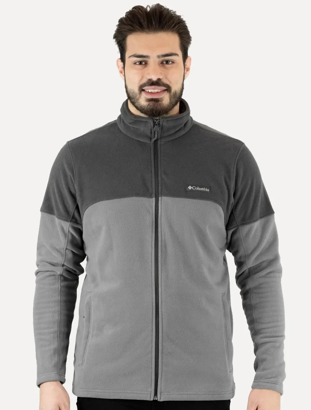 Jaqueta Columbia Masculina Fleece Basin Trail III Full Zip Grafite / Cinza — imagem 1