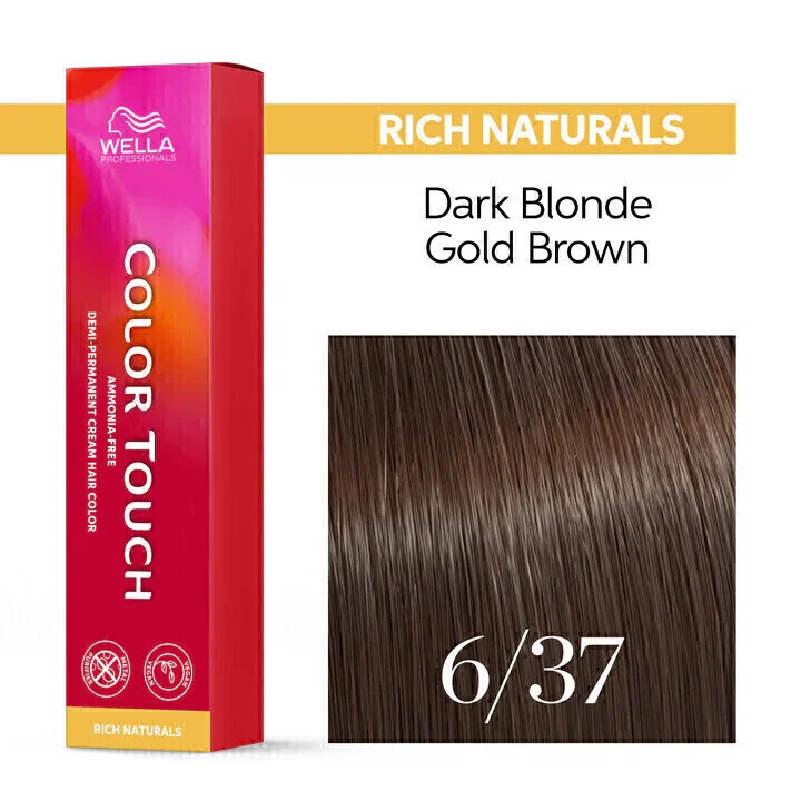Tonalizante Wella Color Touch 6/37 Louro Escuro Dourado Marrom