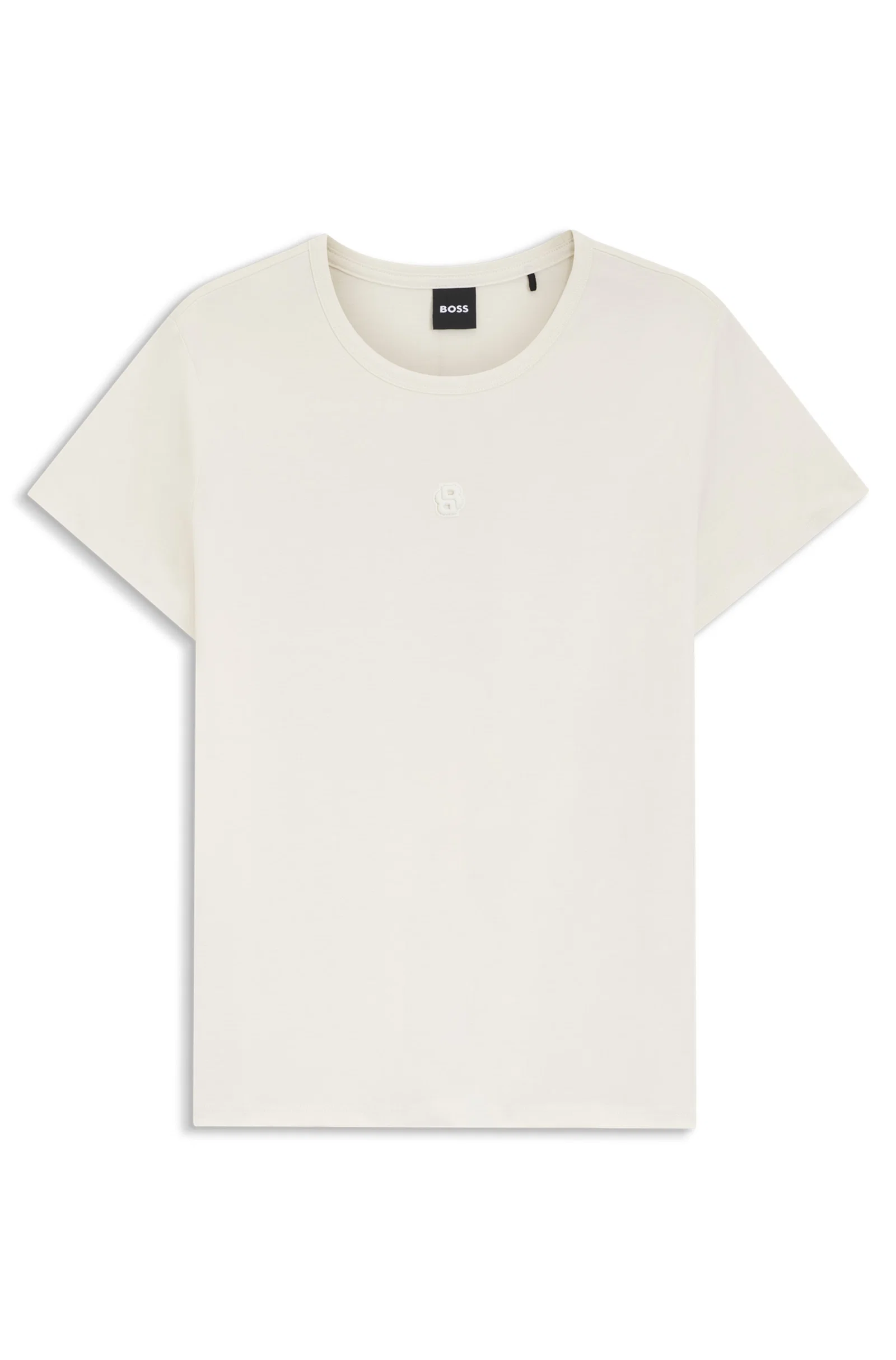 Camiseta De Ajuste Regular Em Algodão Mercerizado