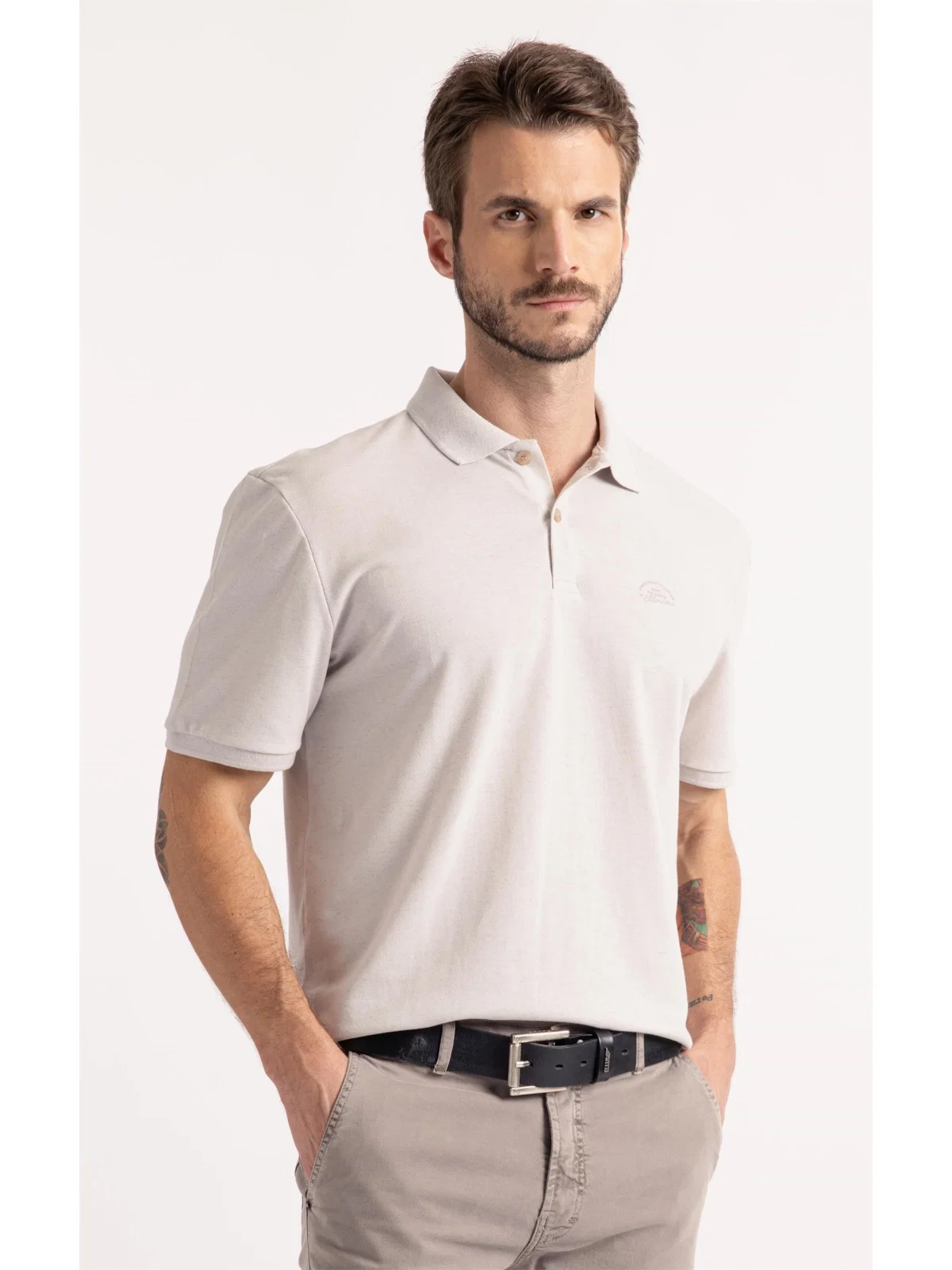 Polo Piquet Linen Ellus Classic Mc Prata