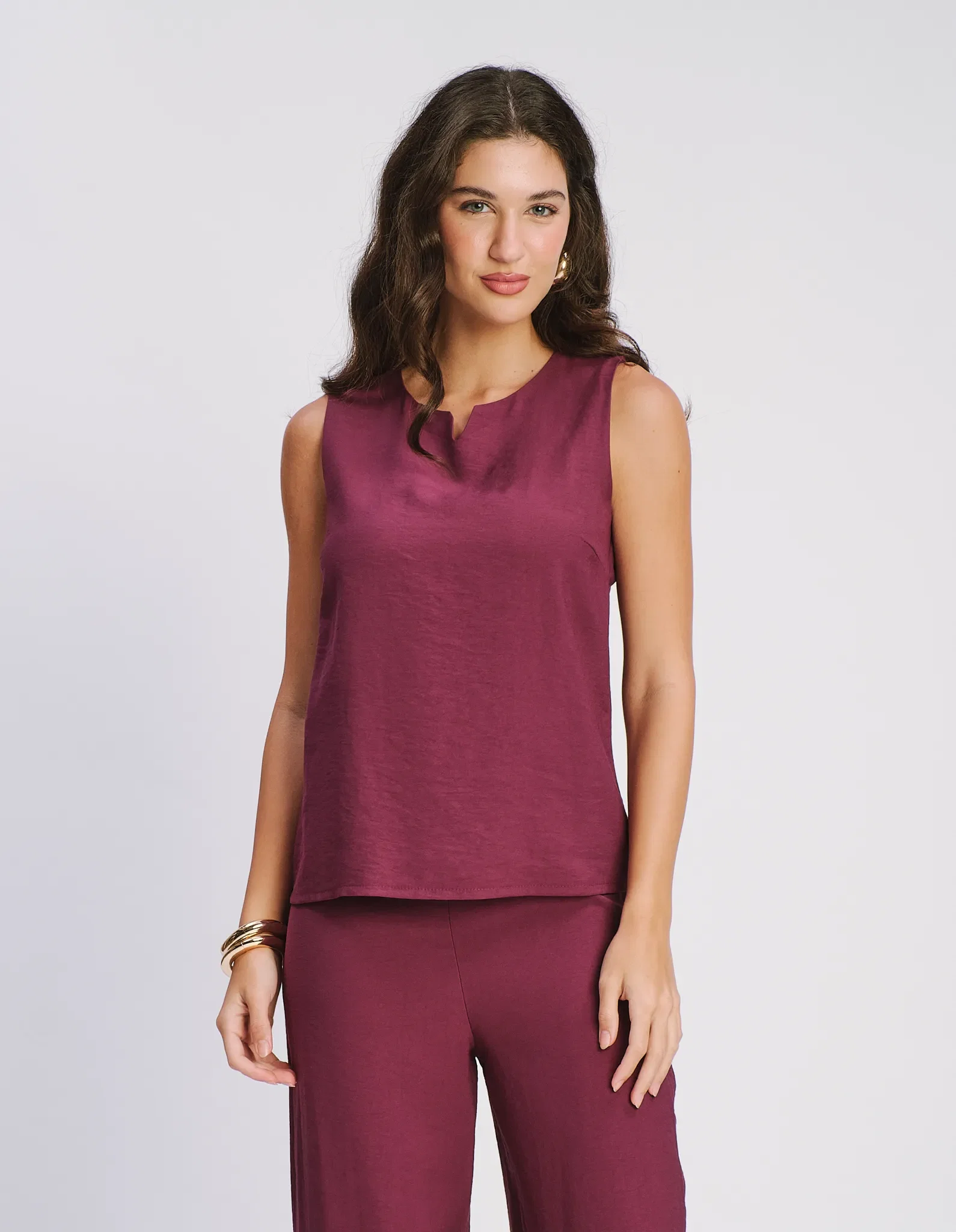 Blusa Alfaiataria Decote v - Uva