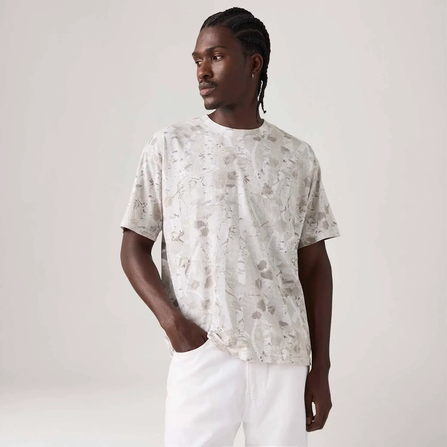 Camiseta Levi's® Boxy Manga Curta Cinza Claro