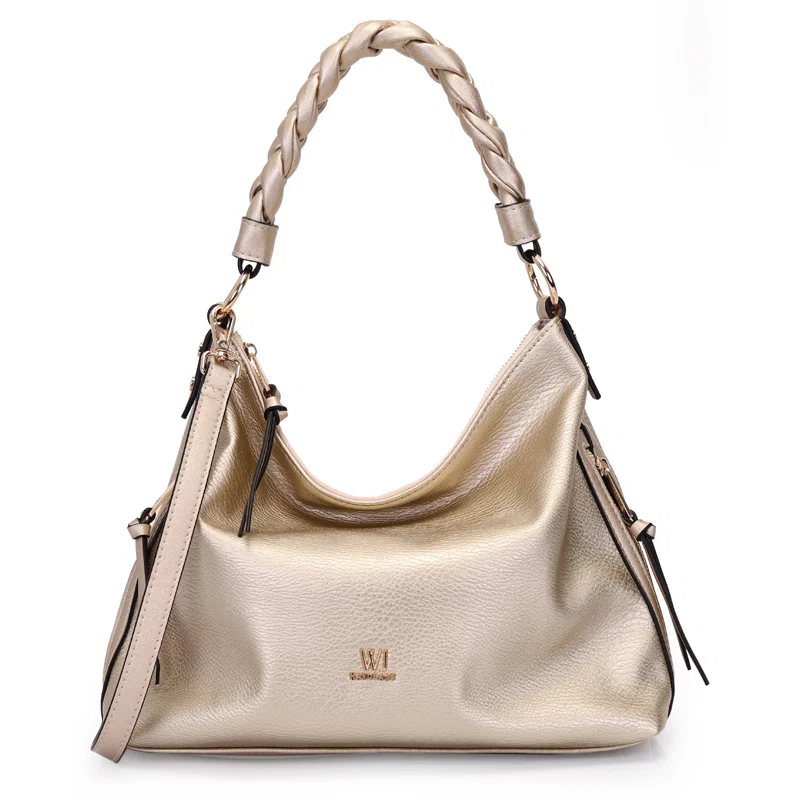 Bolsa Hobo Grande Com Bolsos Laterais E Alca Trancada