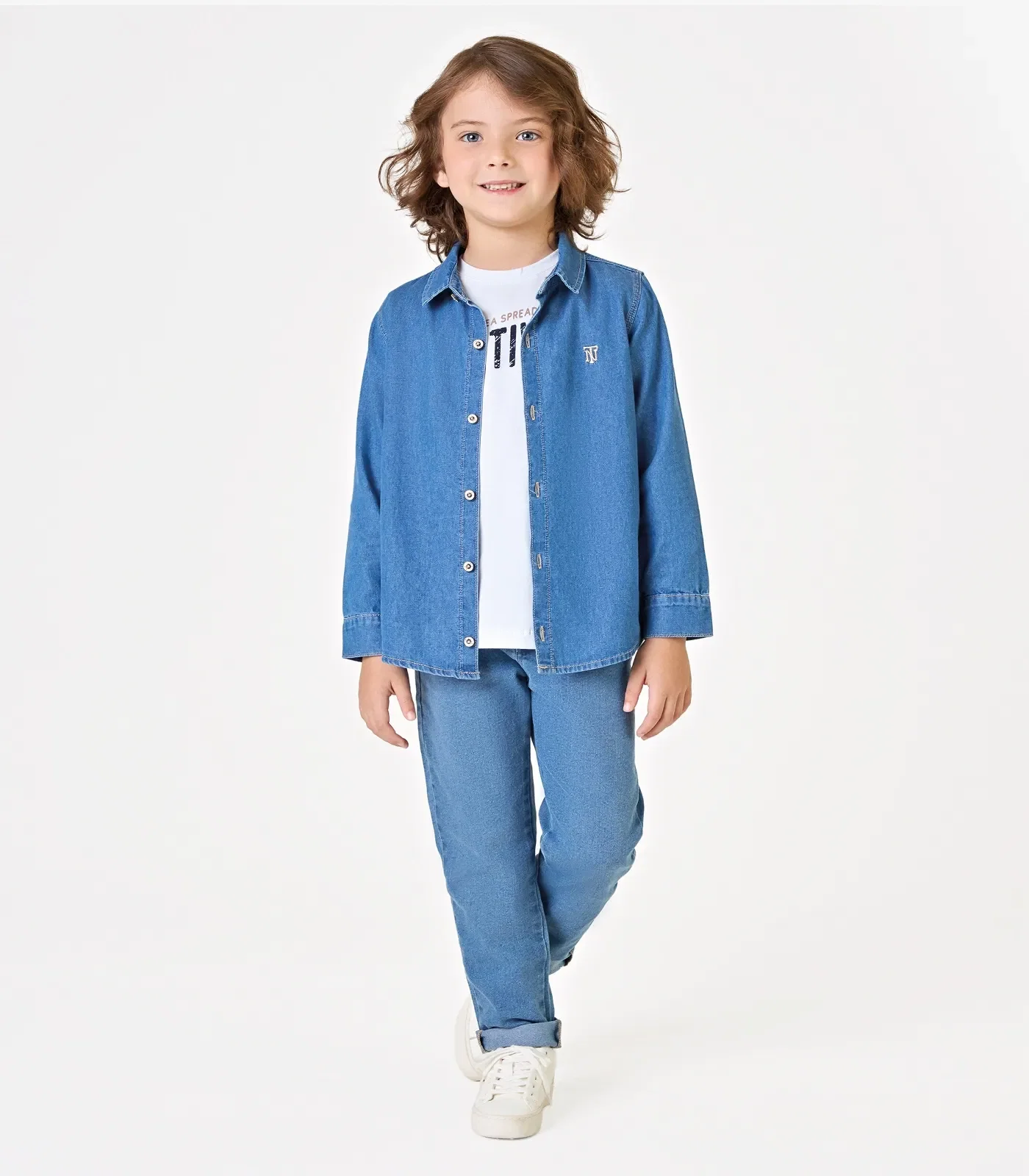 Calça Infantil Reta Menino Jeans Trick Nick Azul — imagem 1