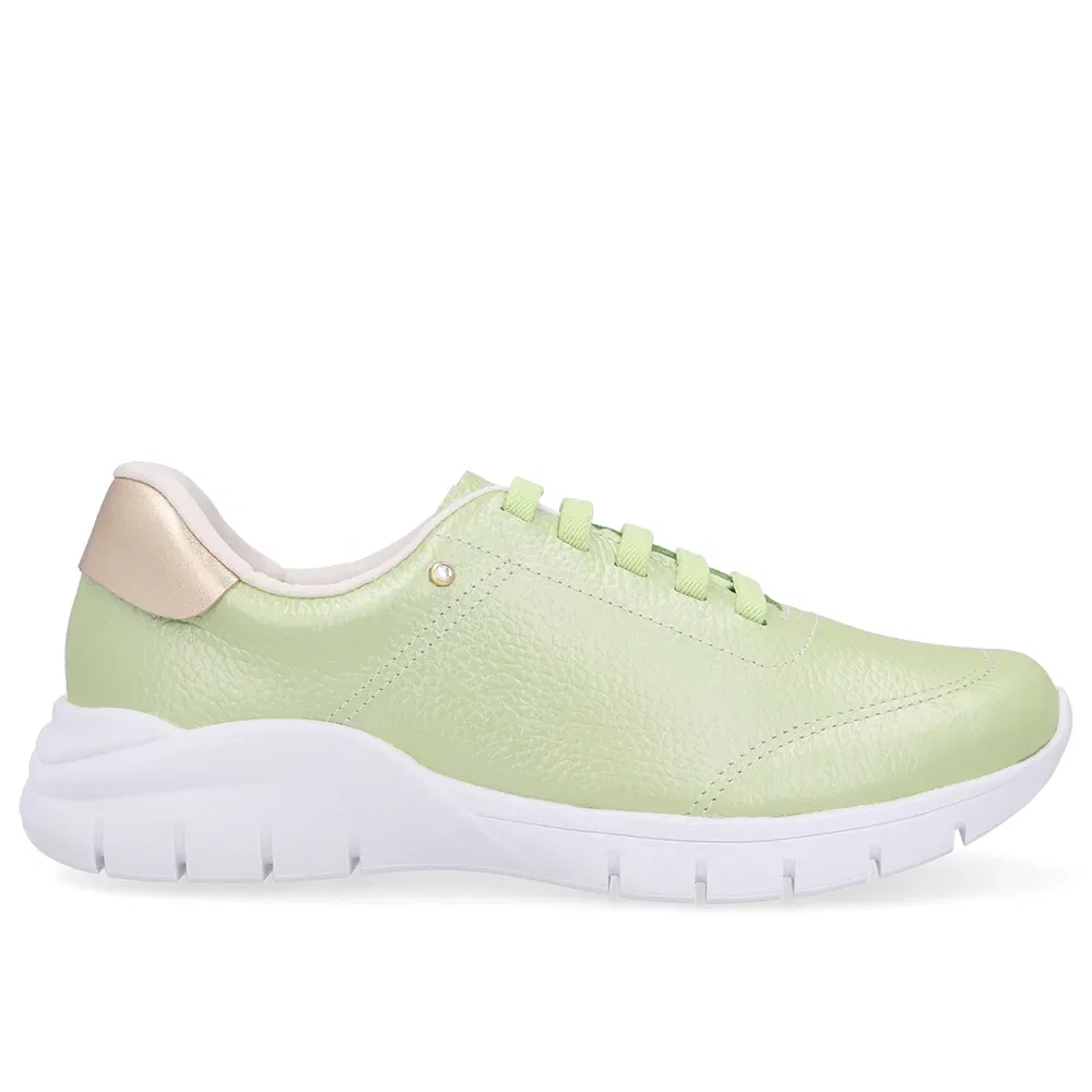 Tênis Slip On Verde Couro Básico