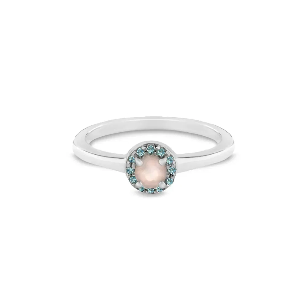 Anel Life Encanto em Prata 925 com Pedras Azuis e Rosa