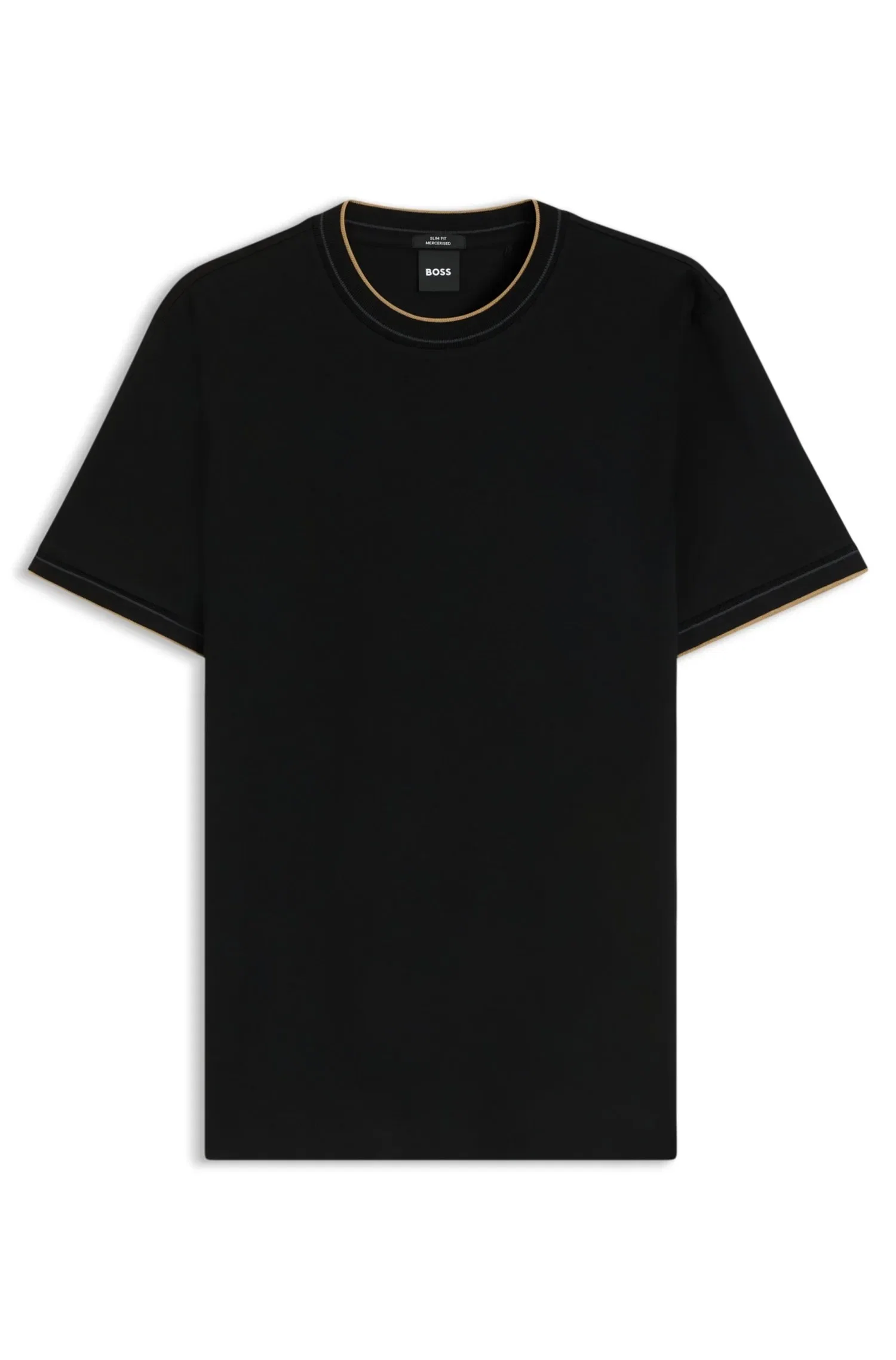 Camiseta De Algodão Com Ajuste Slim E Gola Redonda