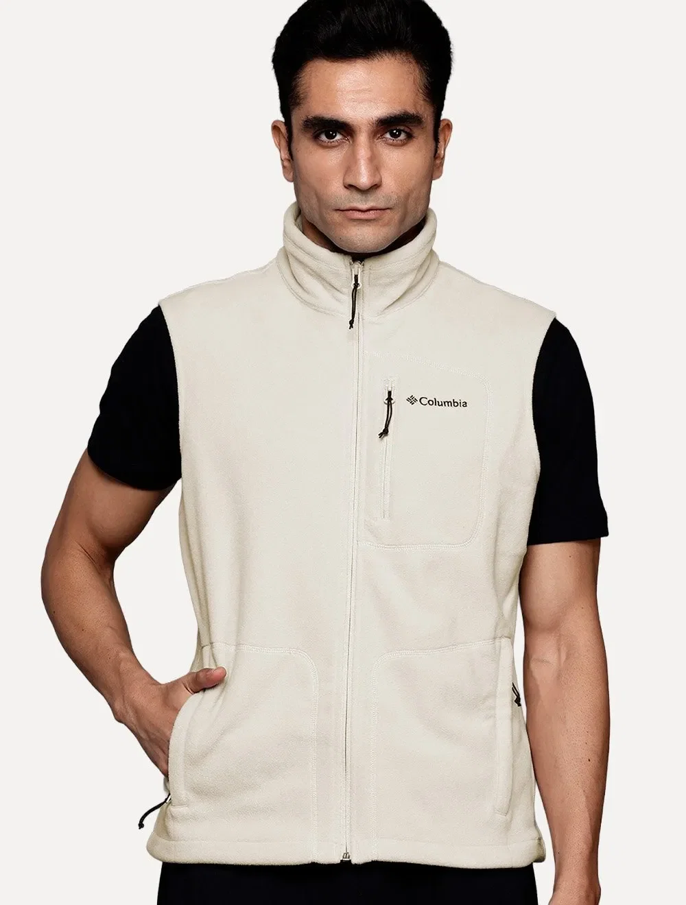 Colete Columbia Masculino Fleece Fast Trek Cáqui Claro