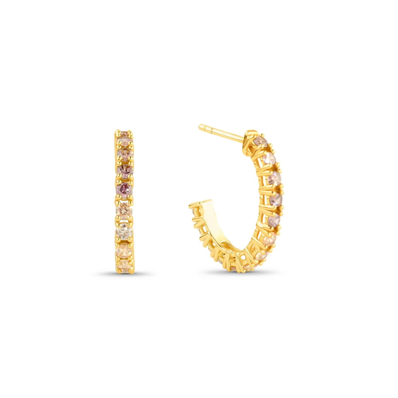 Argola Life Auba em Prata 925 com Banho de Ouro Amarelo 18k e Pedras Coloridas, 21mm — imagem 1