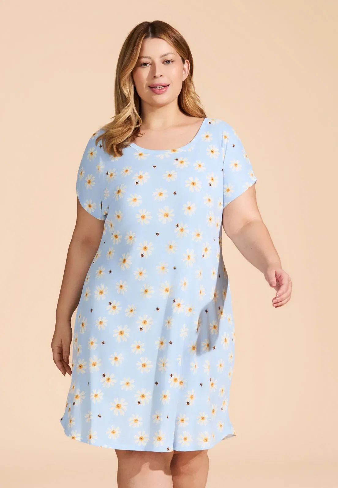 Camisola Plus Size de Microfibra Baunilha — imagem 1