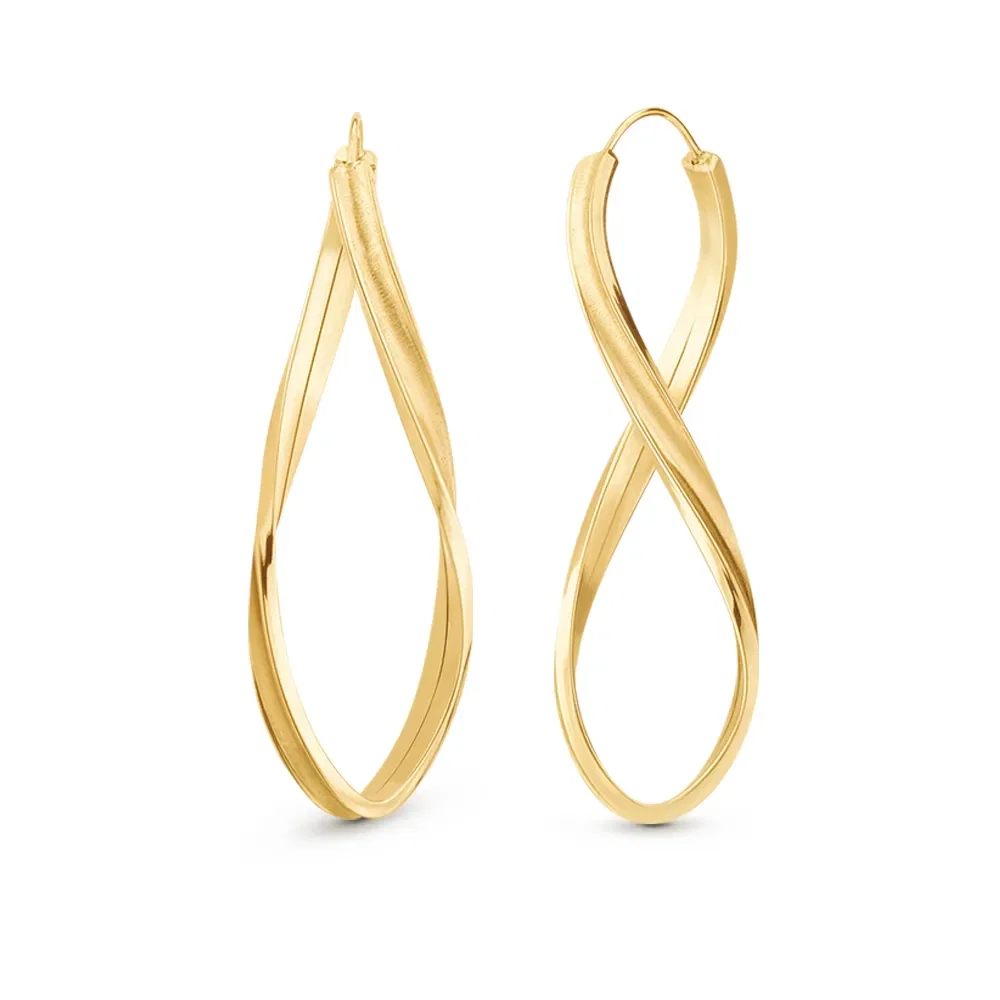 Argola Torcida em Ouro Amarelo 18k, 47mm — imagem 1