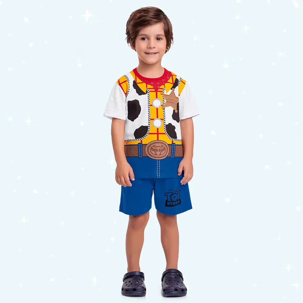 Conjunto pijama infantil camiseta e bermuda Toy Story — imagem 1