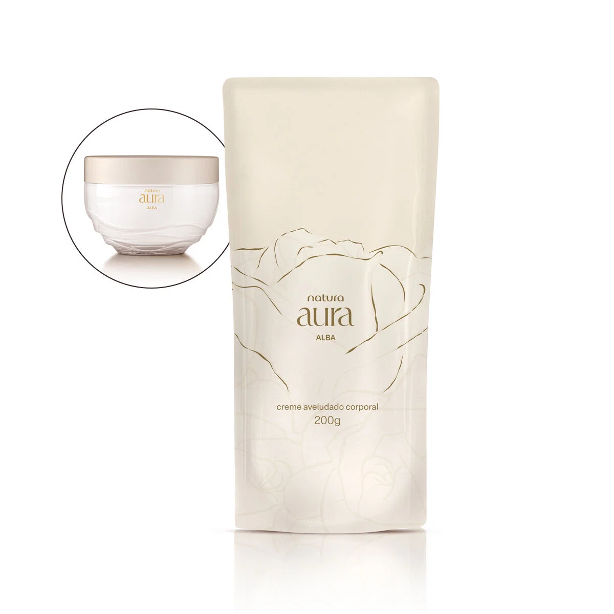Refil Creme Aveludado Corporal Natura Aura Alba 200 g