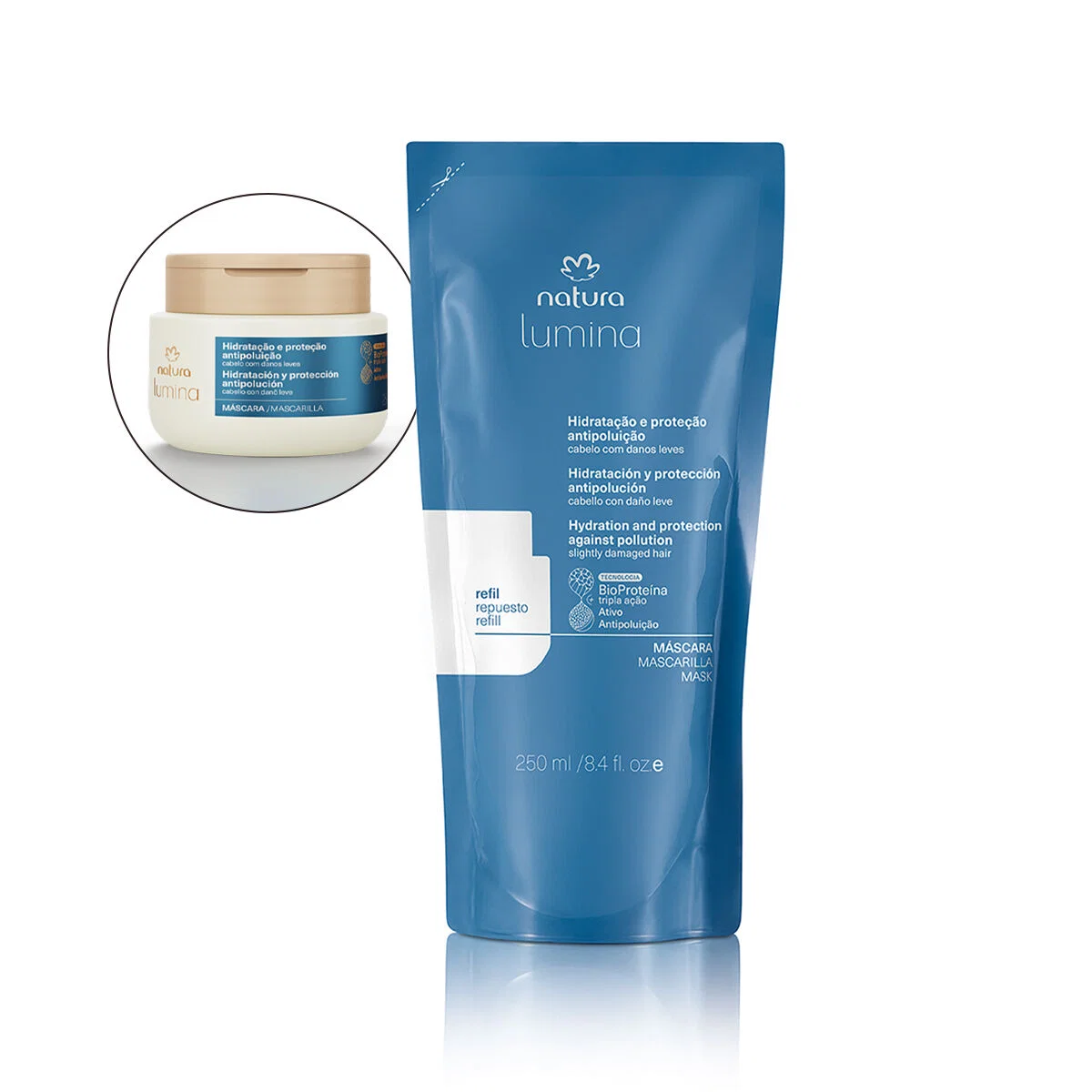 Refil Máscara Hidratante Lumina para Hidratação e Proteção Antipoluição 250 ml — imagem 1