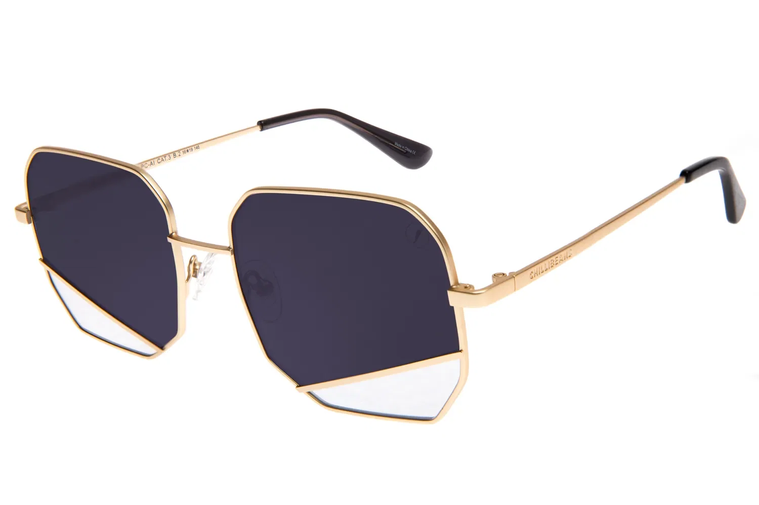 Óculos de Sol Feminino Chilli Beans Quadrado Dourado — imagem 1