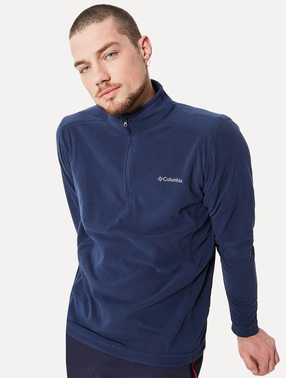 Blusa Columbia Masculina Klamath Range II Half Zip Azul Marinho