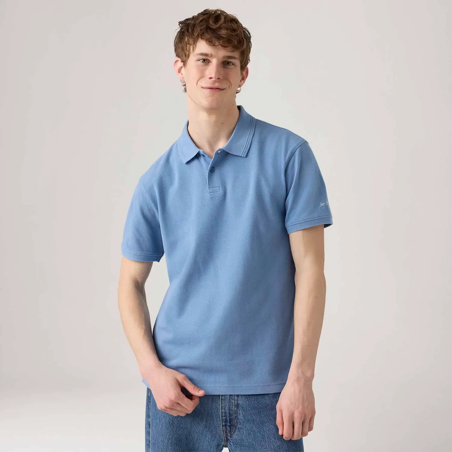 Polo Levi's® Standard Azul Manga Curta