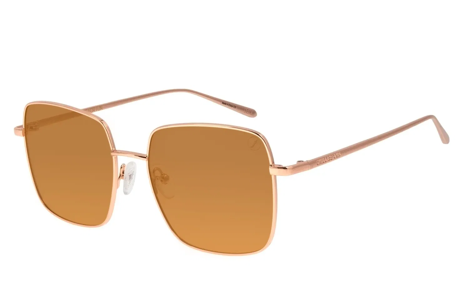 Óculos de Sol Feminino Color Match Banhado a Ouro Rosé — imagem 1