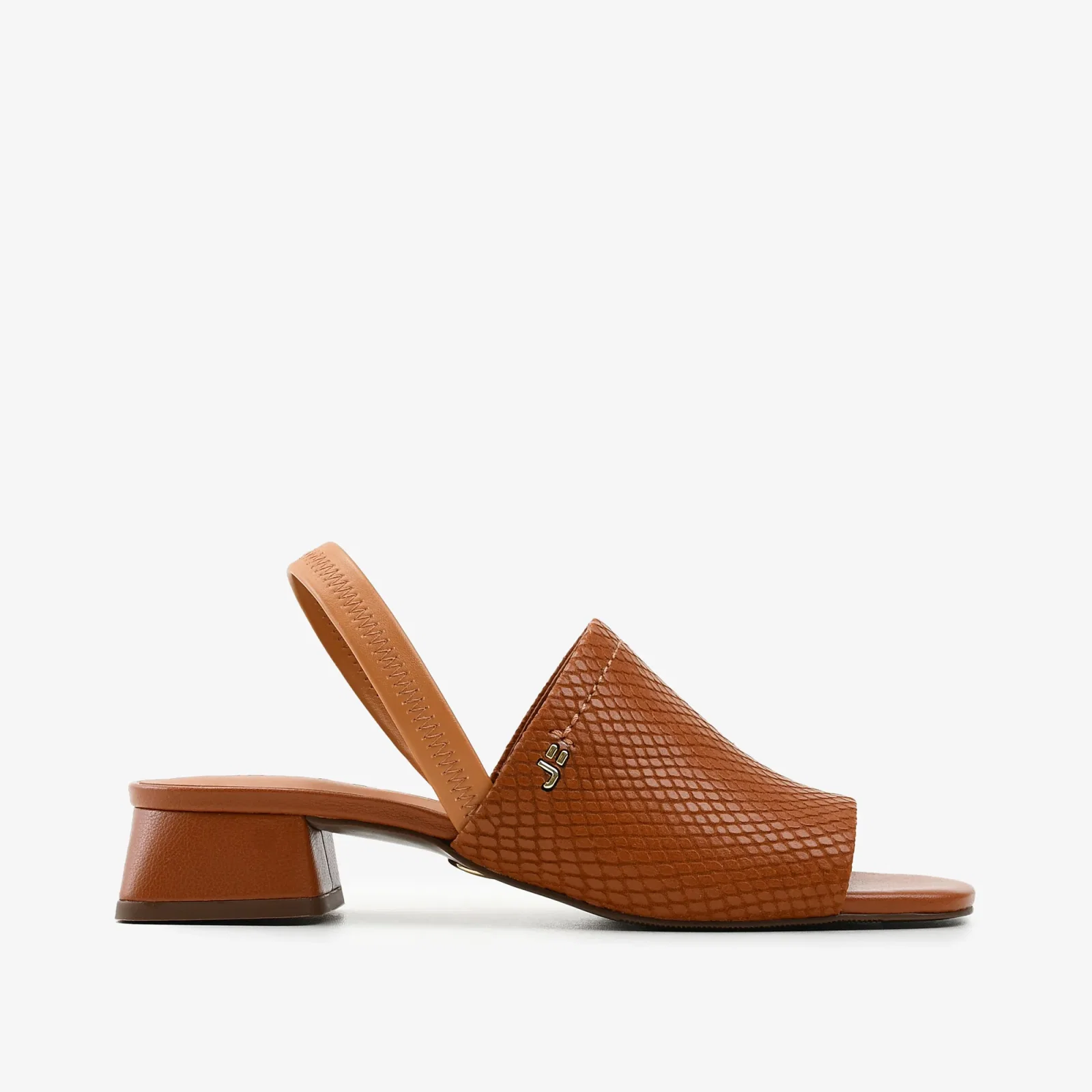 Sandália Caramelo Amêndoa Couro Snake — imagem 1