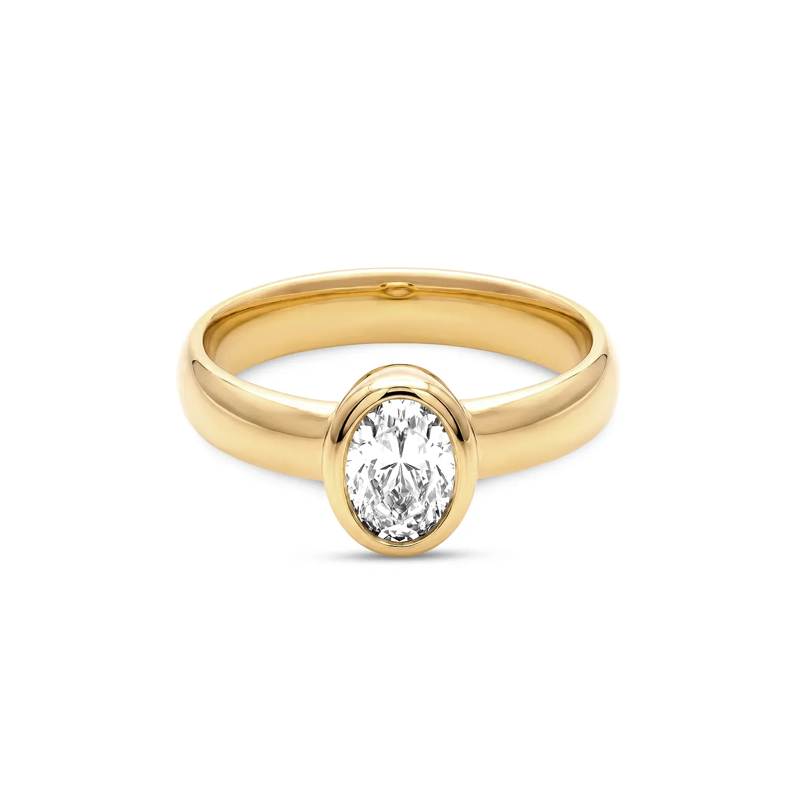 Anel Life Solitário em Prata 925 com Banho de Ouro Amarelo e Zircônia Incolor