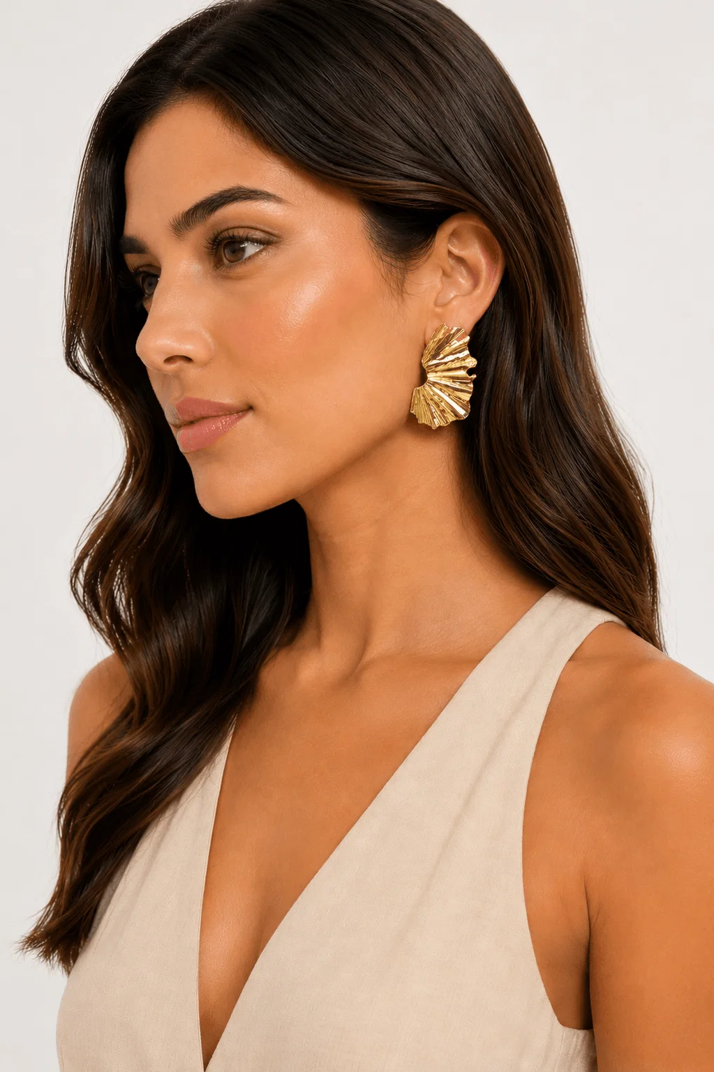 Brinco Meia Flor - Dourado