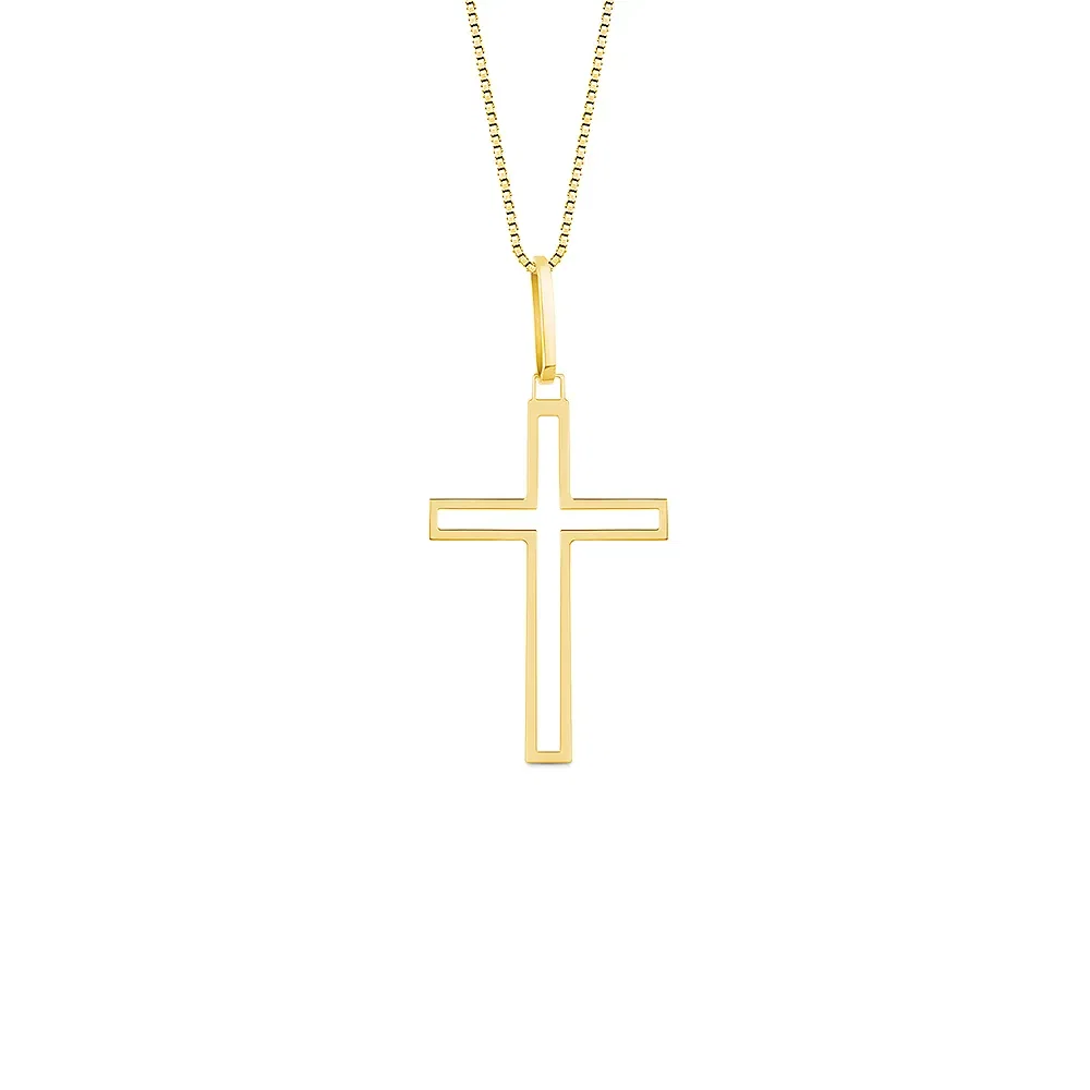 Pingente Medalha Cruz em Ouro Amarelo 18k, 21mm — imagem 1