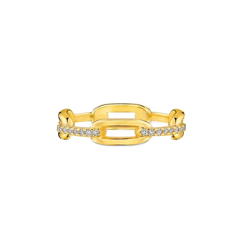Anel Ouro Amarelo e Diamantes