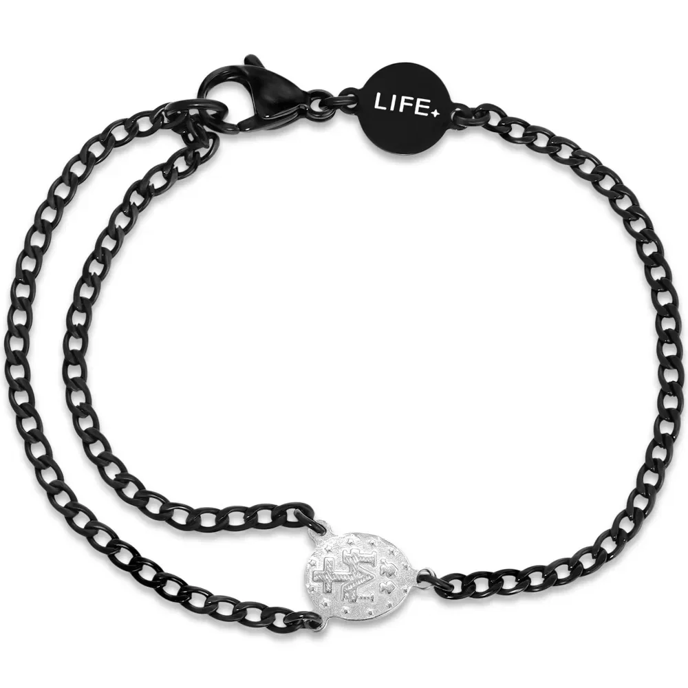 Pulseira Life Medalha Jesus em Aço — imagem 1