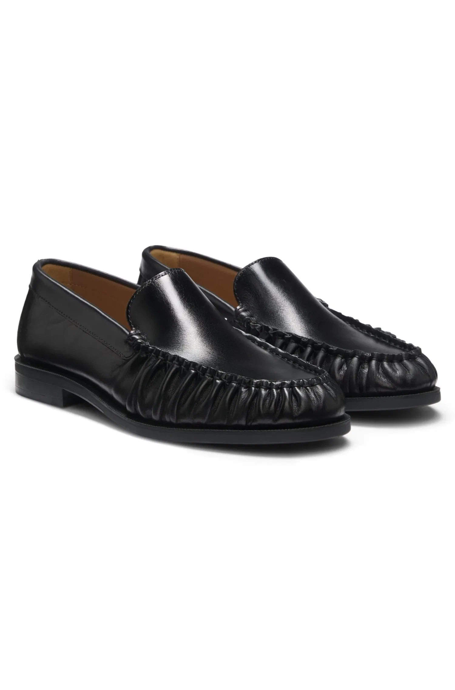 Mocassins Em Couro Com Detalhes Franzidos — imagem 1