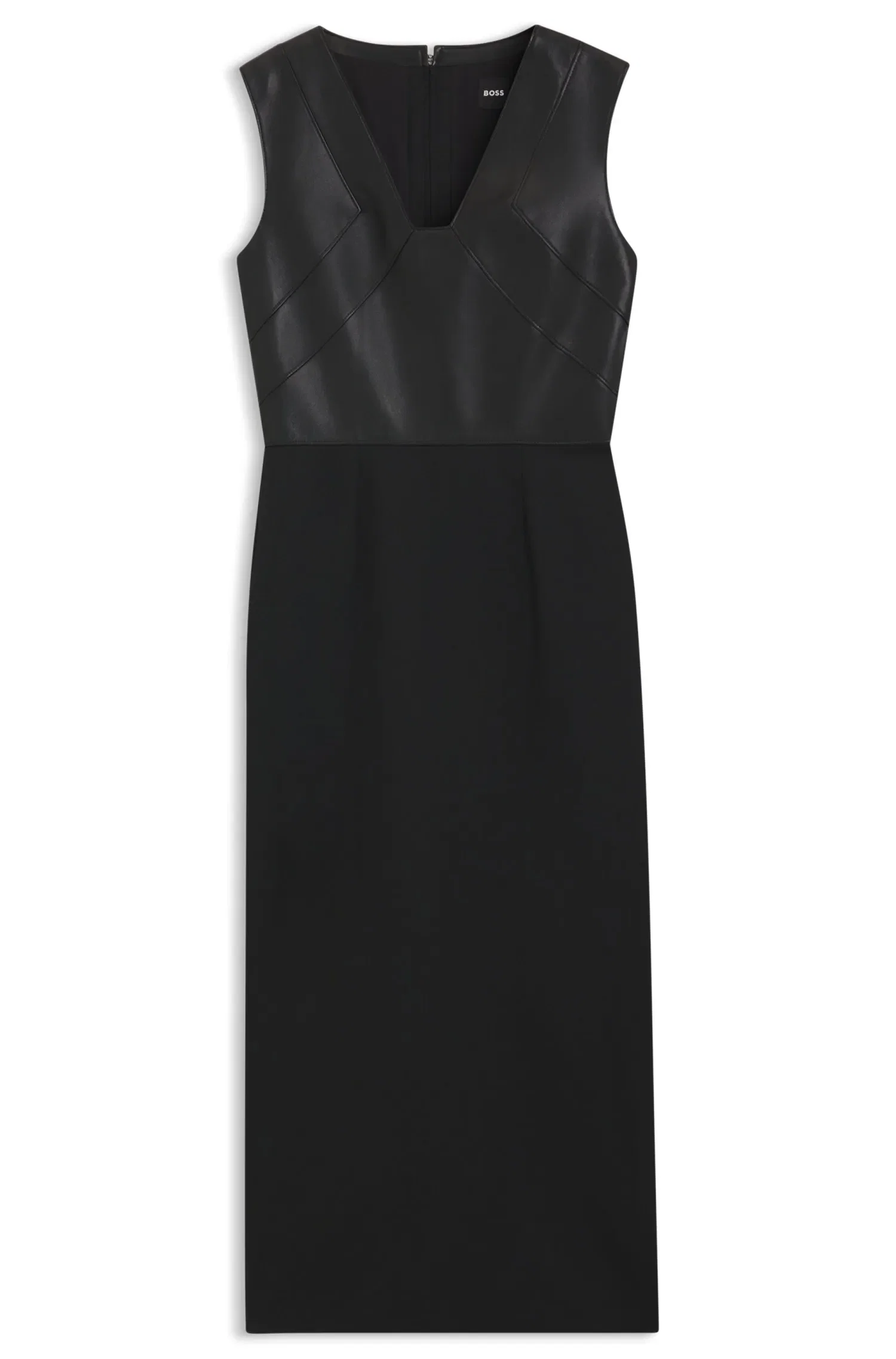 Vestido De Lã Virgem Com Corpete De Couro — imagem 1