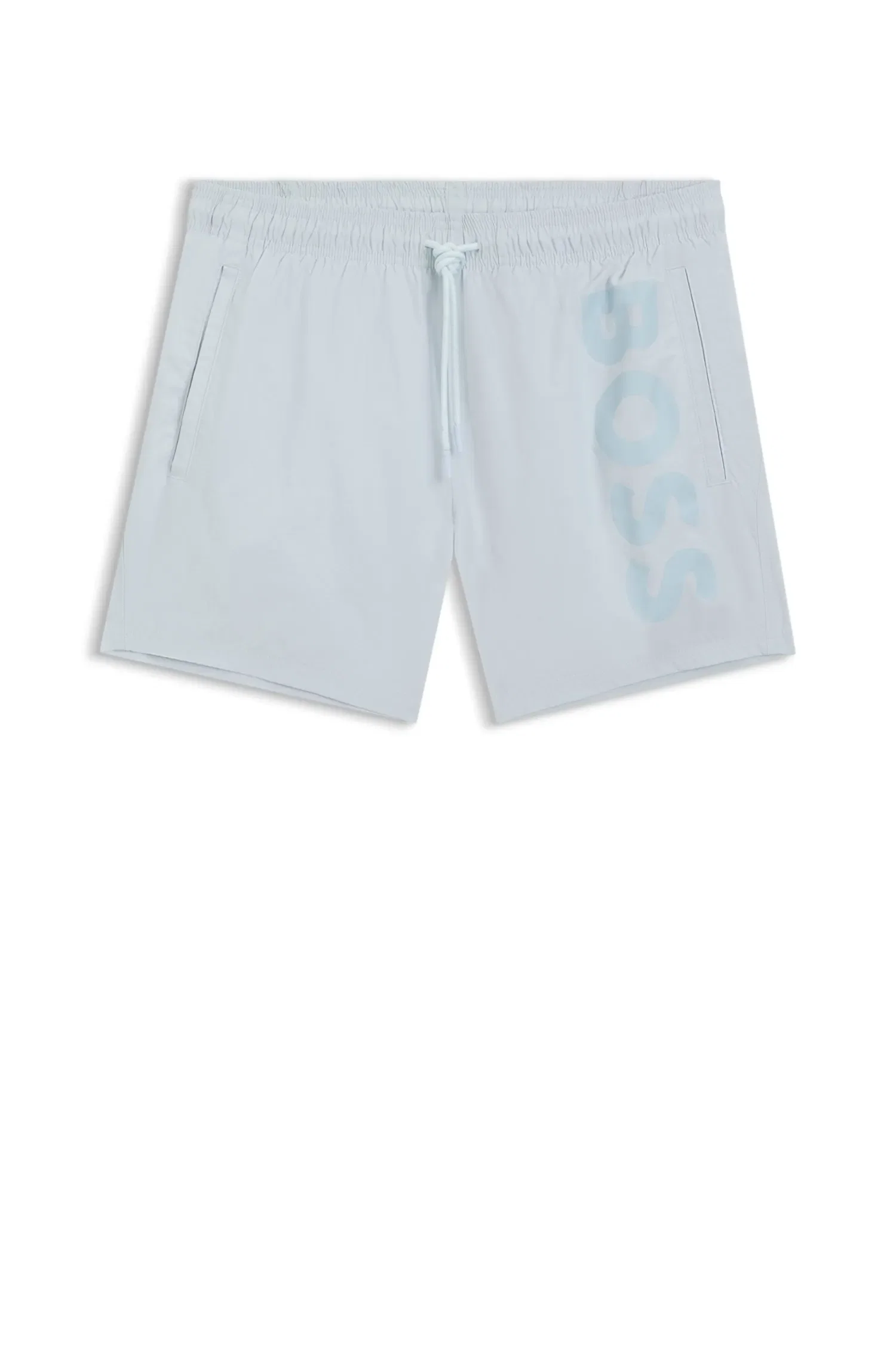 Shorts De Banho Com Logo Estampado Vertical