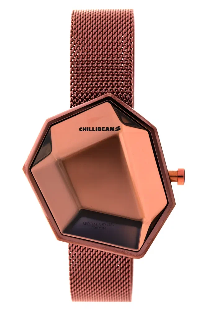 Relógio Digital Feminino Chilli Beans Facetado Geometric Marrom