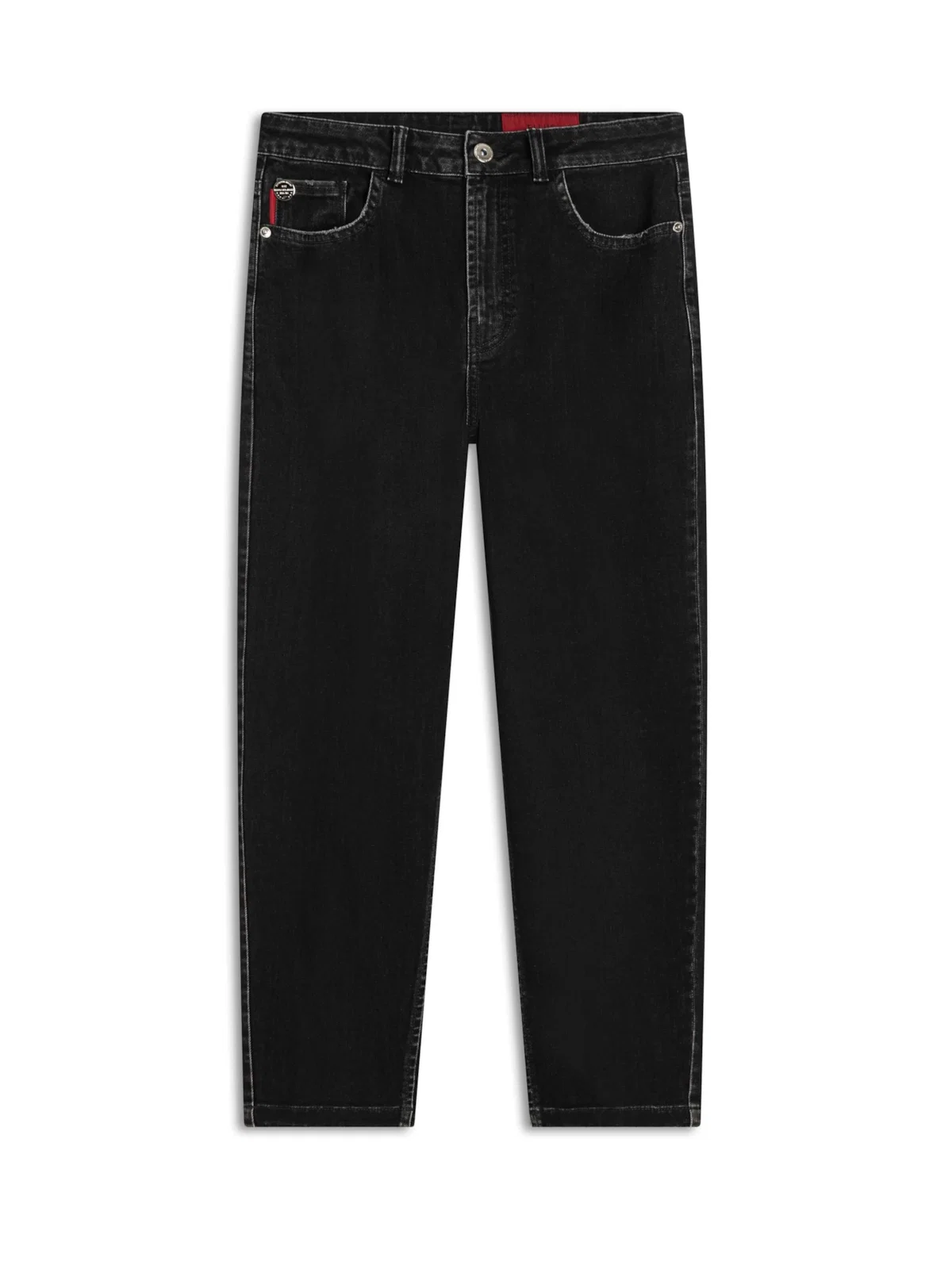 Calça Jeans Intense Black Mom Lav.Black C/ Rebolo — imagem 1