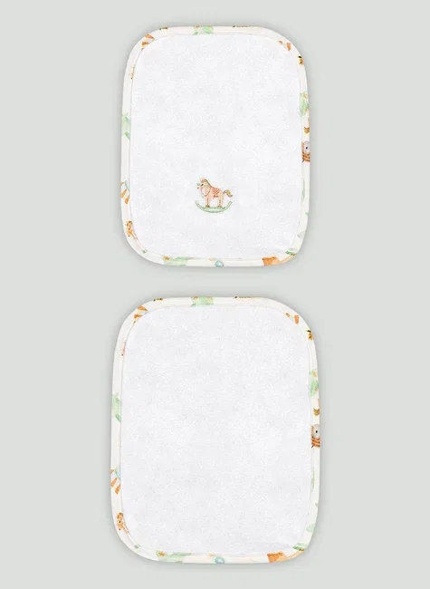 Kit de 2 Toalhas de Boca Comfy em Suedine Atoalhado de Cavalo (Branco) Up Baby