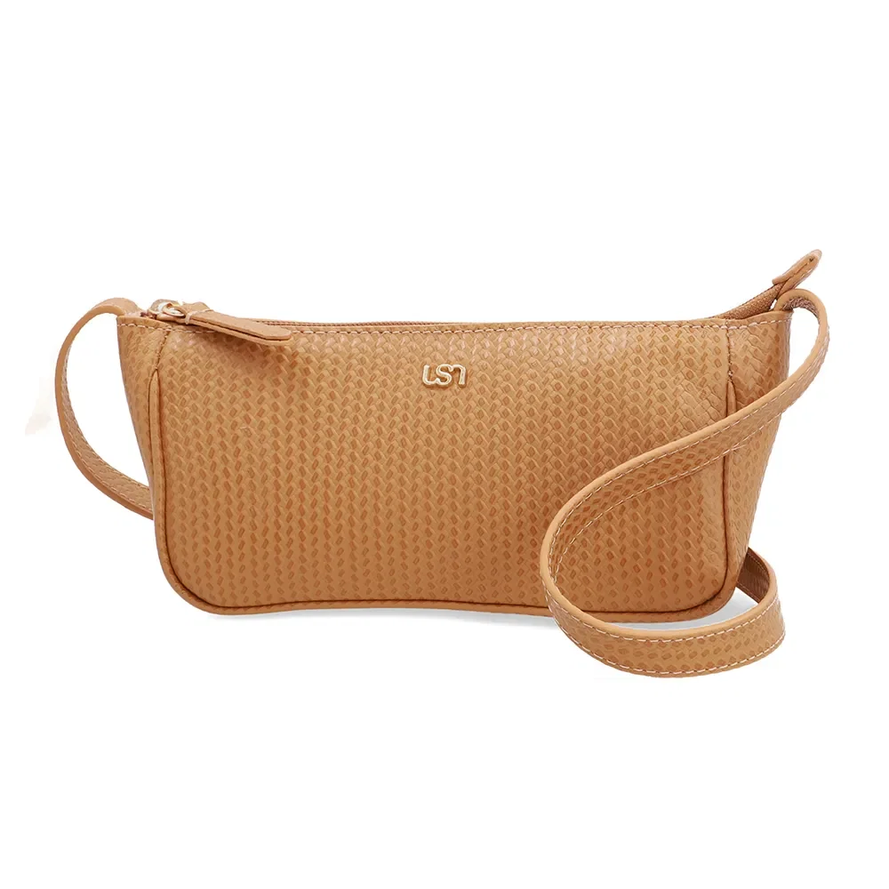 Bolsa Tiracolo Couro Tressê Amarela — imagem 1