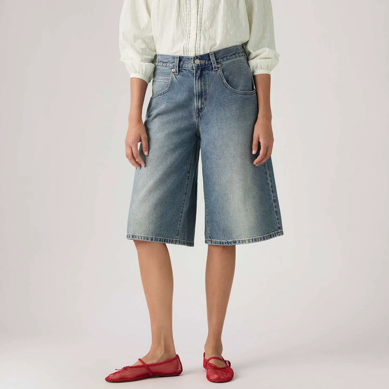 Bermuda Jorts Jeans Levi's® Super Baggy Lavagem Média
