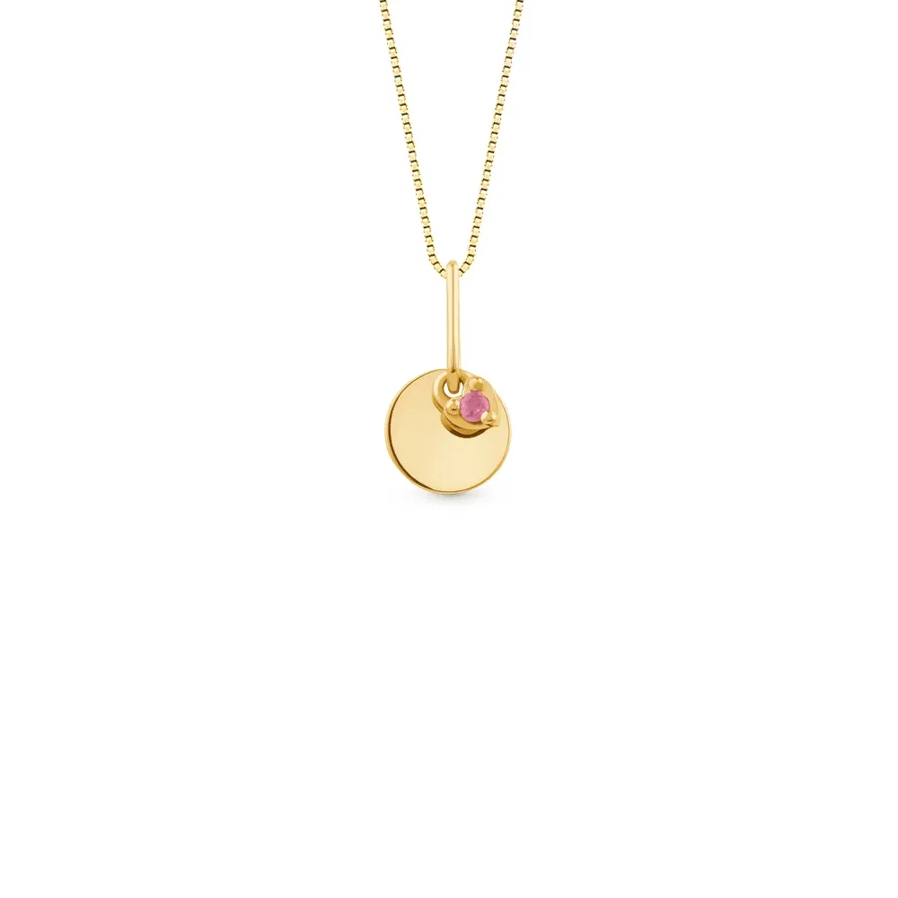 Pingente Personalizável em Ouro Amarelo 18k com Rodolita, 12mm — imagem 1