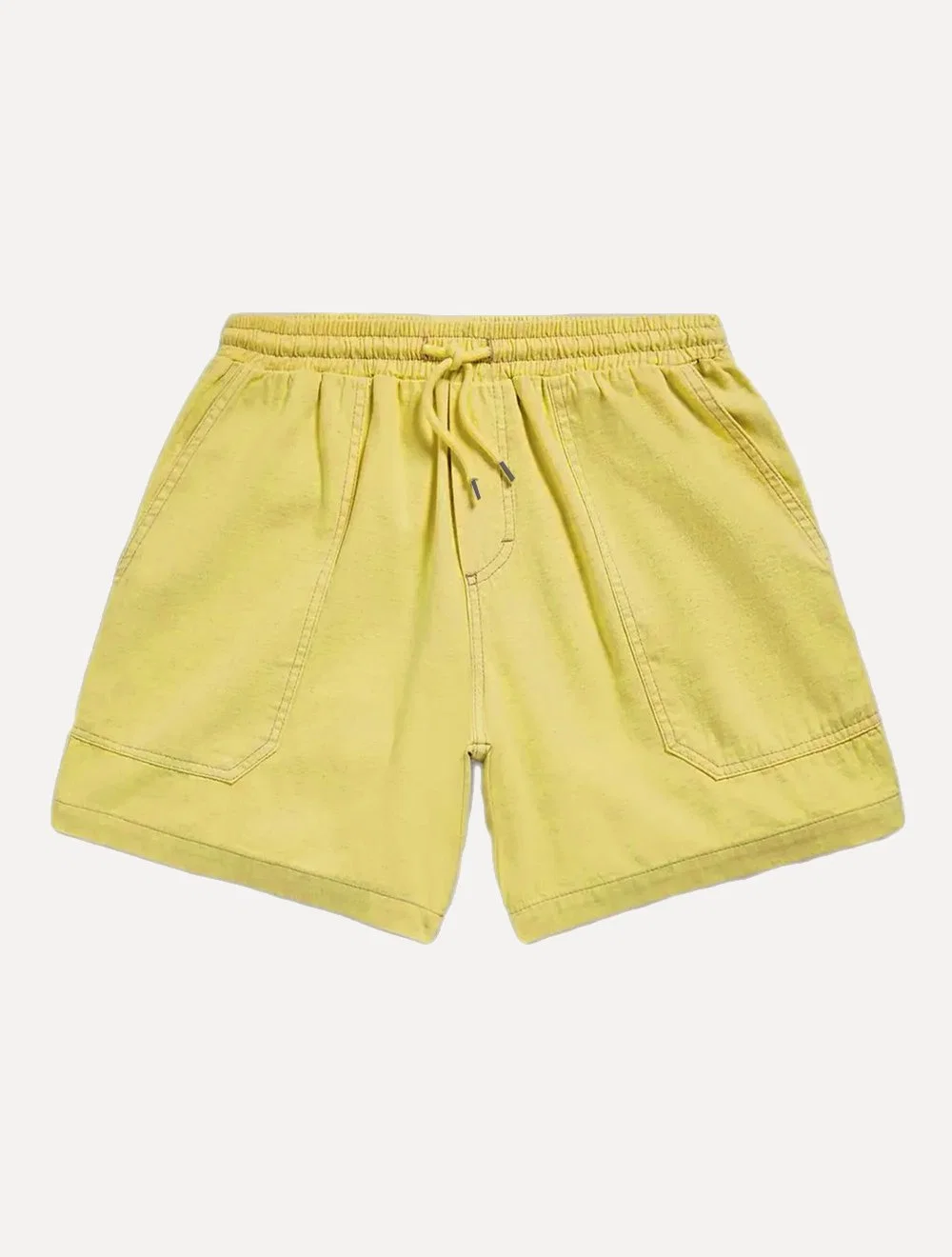 Bermuda Reserva Masculina Elástico Sarja Rústica Amarelo Mescla