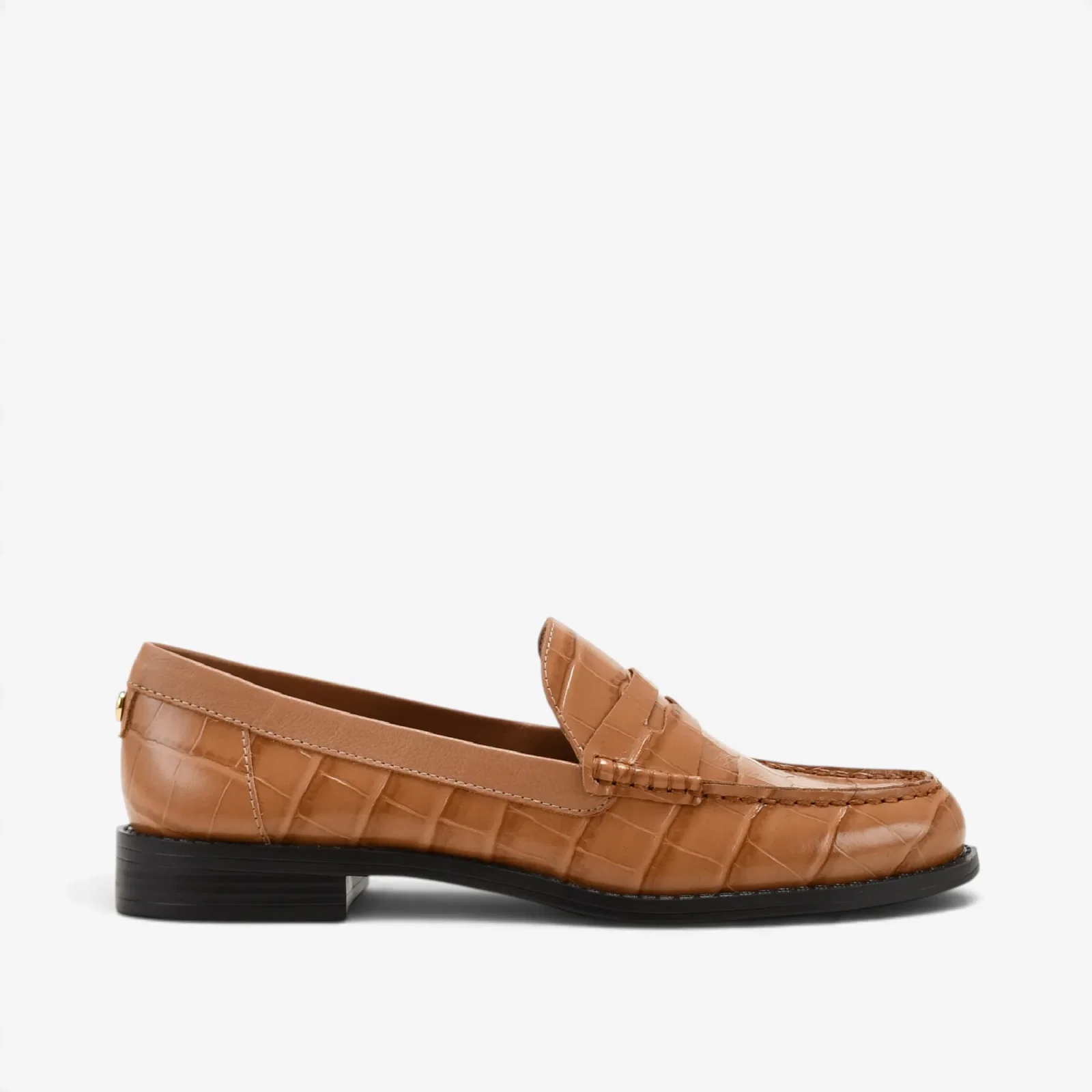 Loafer Caramelo Trigo Couro Croco — imagem 1