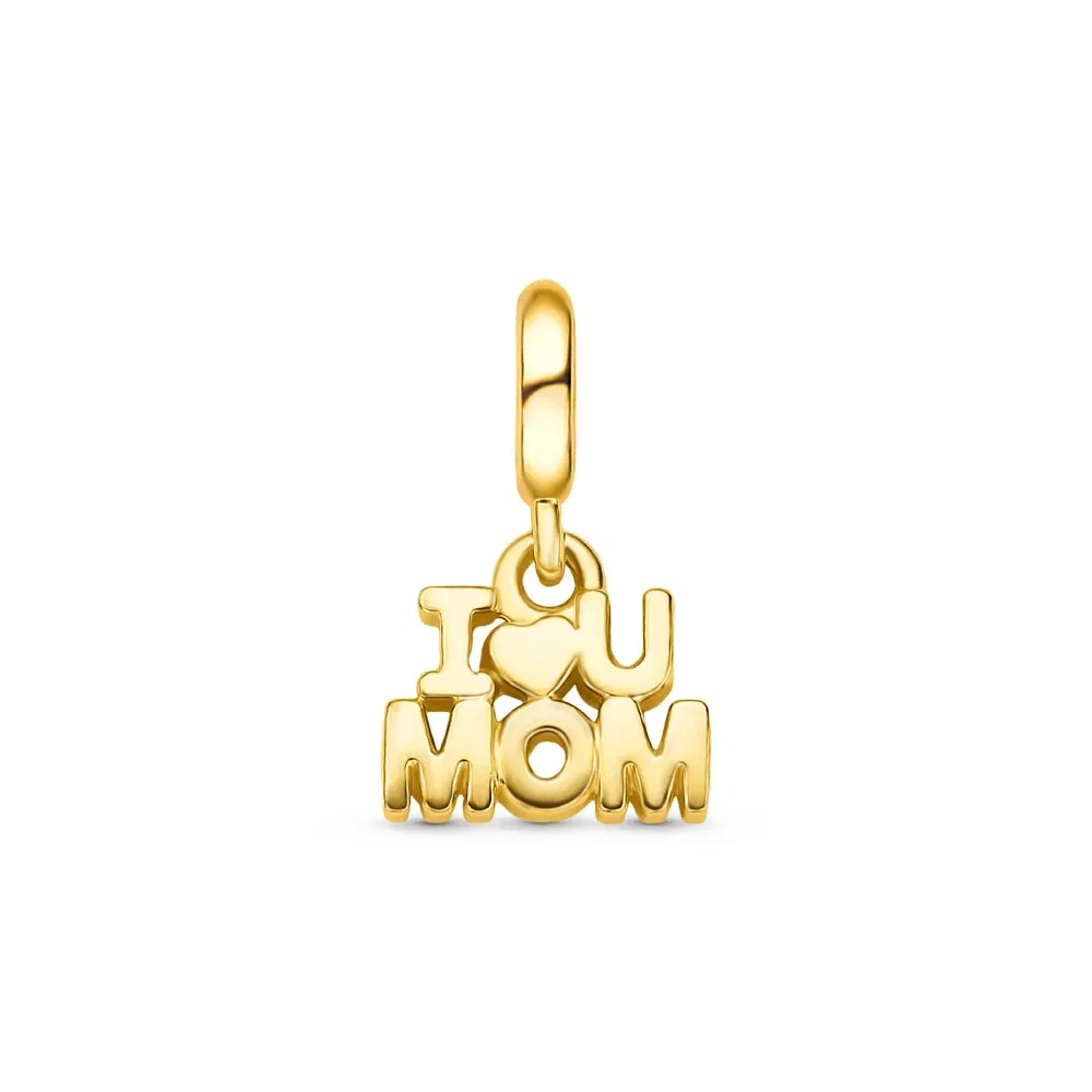 Pingente Life Mama I Love You Mom em Prata 925 com Banho de Ouro Amarelo 18k — imagem 1