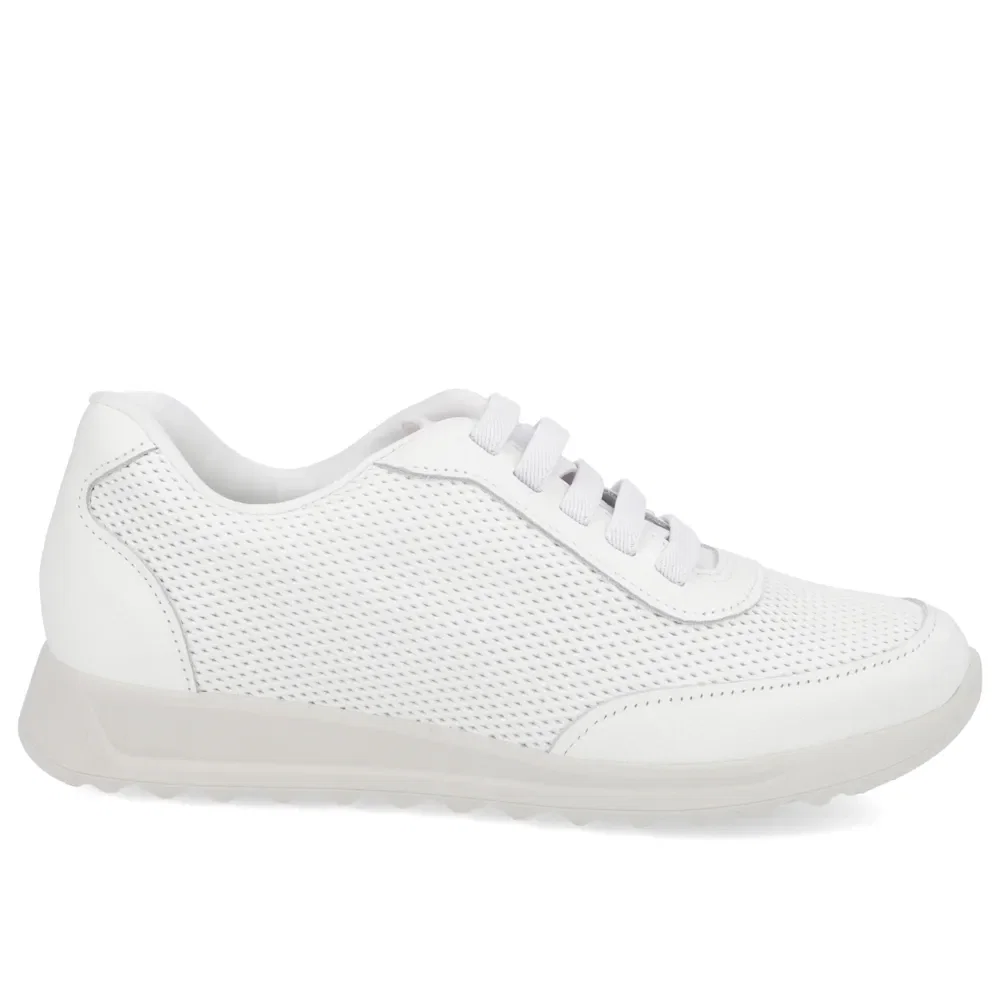 Tênis Casual Branco Couro