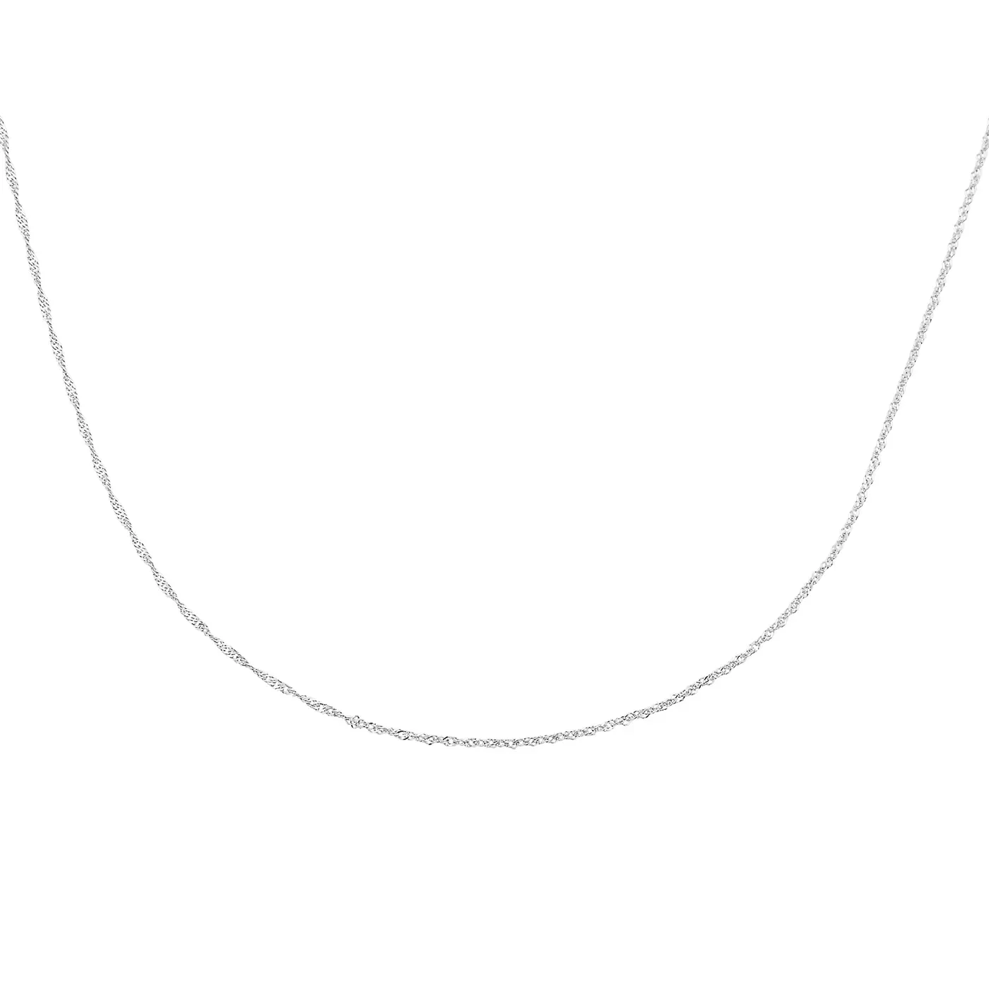 Corrente Cadeado Curta em Ouro Branco 18k, 40cm