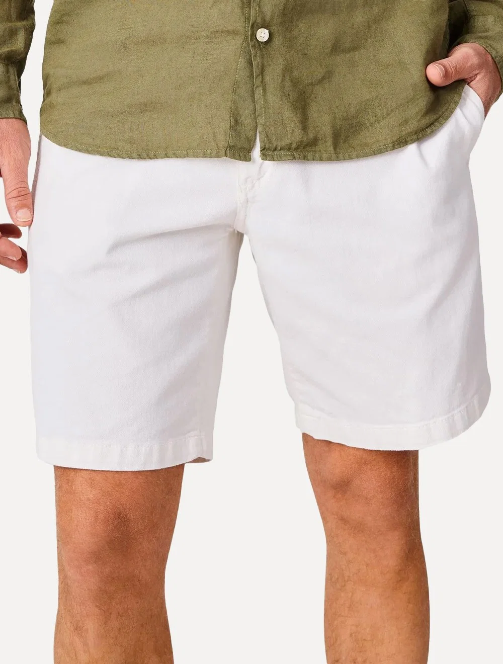 Bermuda Reserva Masculina Chino Casual Rio Off-White