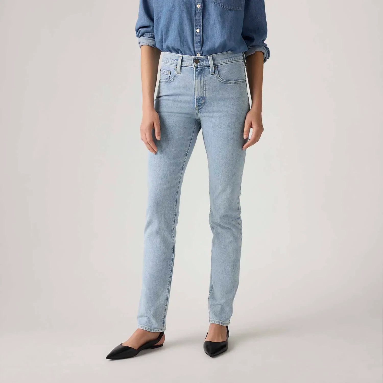 Calça Jeans Levi's® 724® High Rise Straight Lavagem Clara — imagem 1