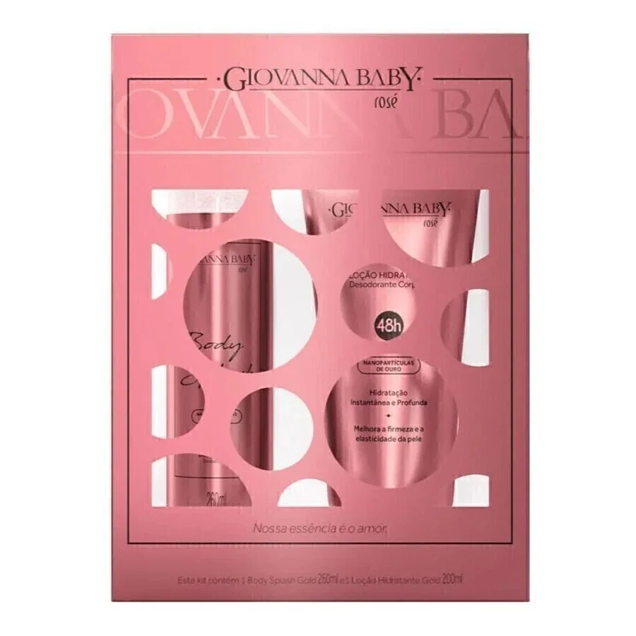Kit Body Splash 260ml + Loção Hidratante 200ml Giovanna Baby Rosé