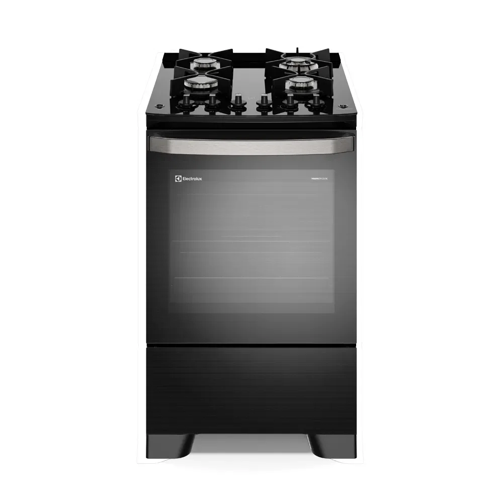 Fogão 4 bocas Electrolux Preto Experience Mesa de Vidro, Grill e PerfectCook360 (FE4CB)