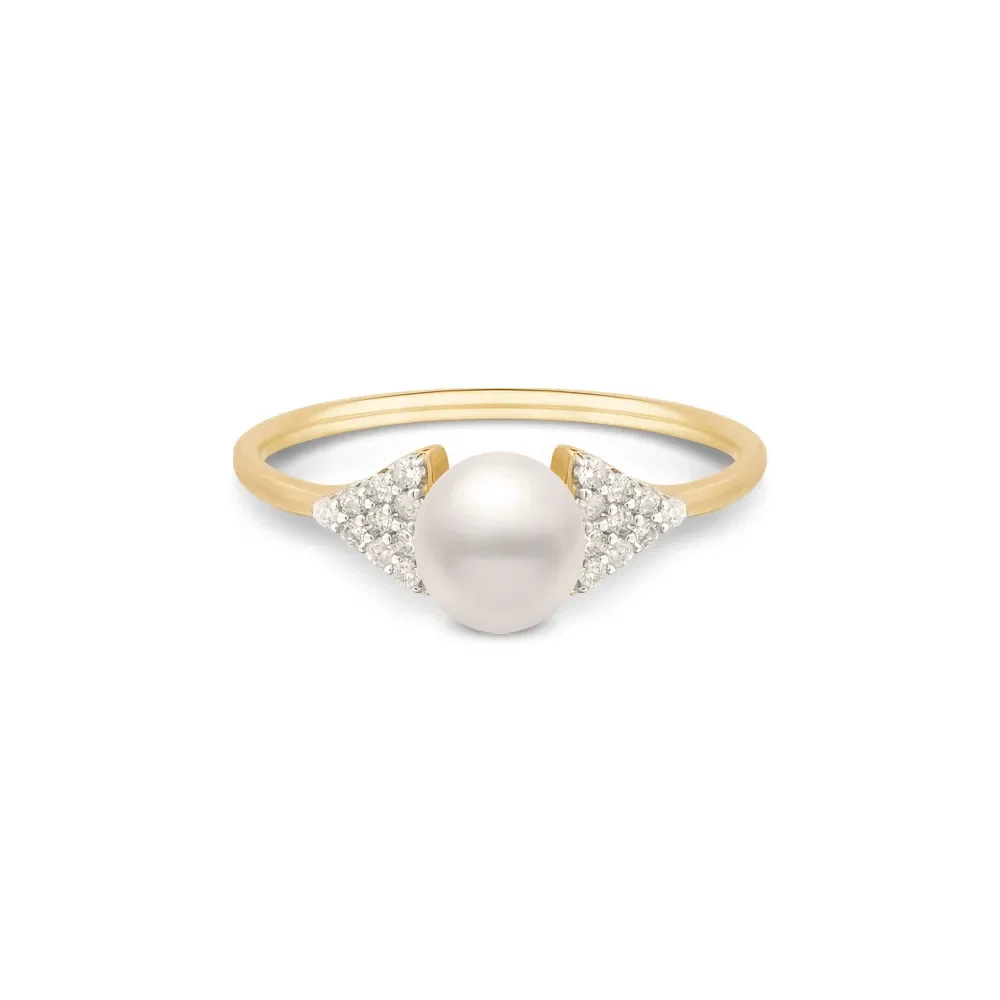Anel Vivara em Ouro Amarelo 18k com Pérola e Diamantes — imagem 1