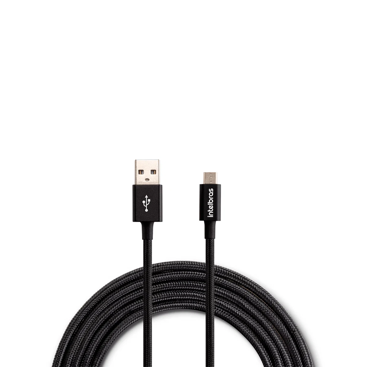 Cabo Micro USB 1,5m Nylon Preto Intelbras EUAB 15NP — imagem 1